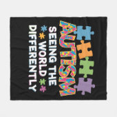 De Wereld Anders Bekijken Autisme Bewustzijn Fleece Deken (Voorkant (Horizontaal))