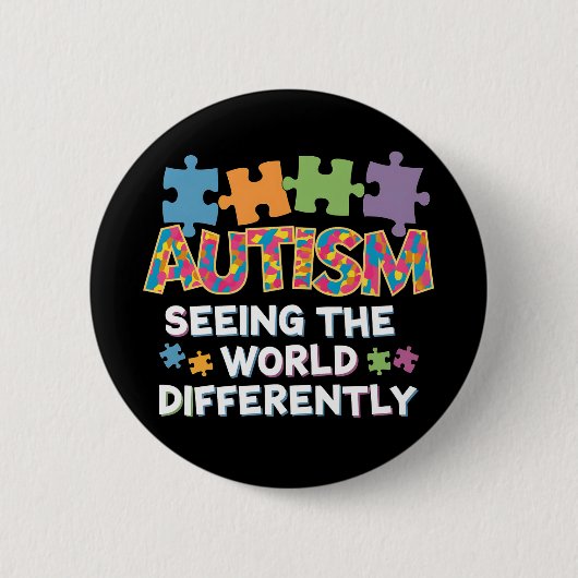 De Wereld Anders Bekijken Autisme Bewustzijn Ronde Button 5,7 Cm (Voorkant)