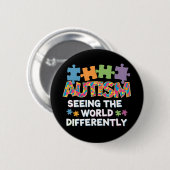 De Wereld Anders Bekijken Autisme Bewustzijn Ronde Button 5,7 Cm (Voorkant /achterkant)