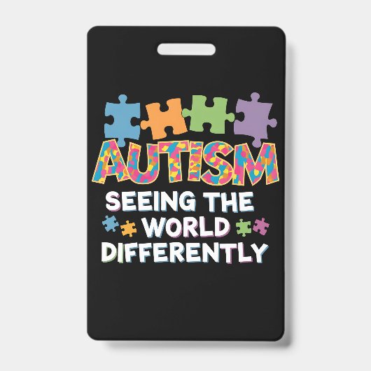 De wereld anders zien Autisme bewustzijn Badge (Voorzijde)