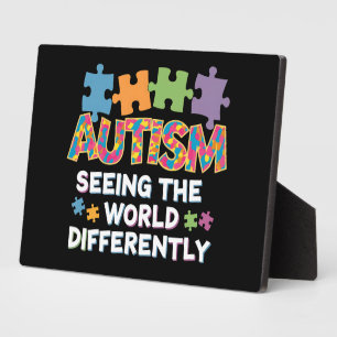 De wereld anders zien Autisme Bewustzijn Fotoplaat