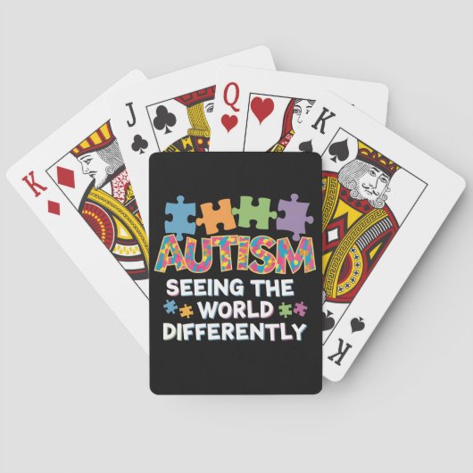 De wereld anders zien Autisme Bewustzijn Pokerkaarten (Achterkant)