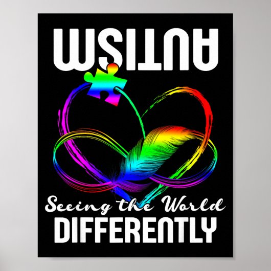 De wereld anders zien autisme bewustzijn poster (Voorkant)