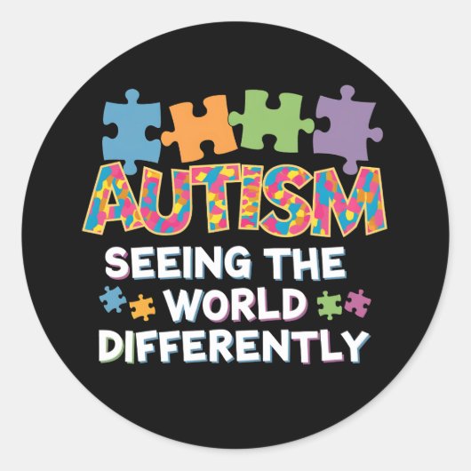 De wereld anders zien Autisme Bewustzijn Ronde Sticker (Voorkant)