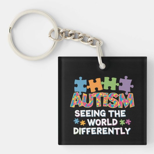 De wereld anders zien Autisme bewustzijn Sleutelhanger (Voorkant)