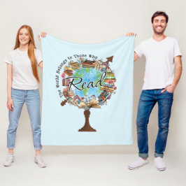 De wereld behoort tot degenen die lezen fleece deken