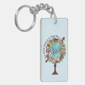 De wereld behoort tot degenen die lezen sleutelhanger (Voorkant Links)