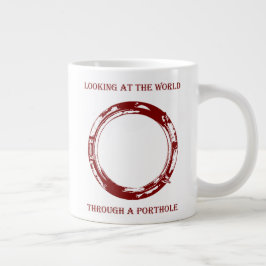 De wereld bekijken door een patrijspoort 1 kleur grote koffiekop
