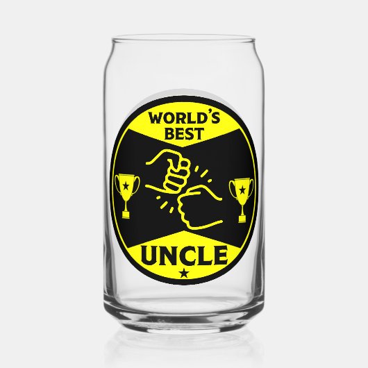 De wereld beste oom blikvorm glas (Voorkant)