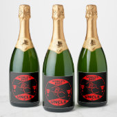 De wereld beste oom sparkling wijnetiket (Flessen)