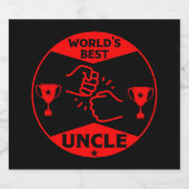 De wereld beste oom sparkling wijnetiket (Enkel label)