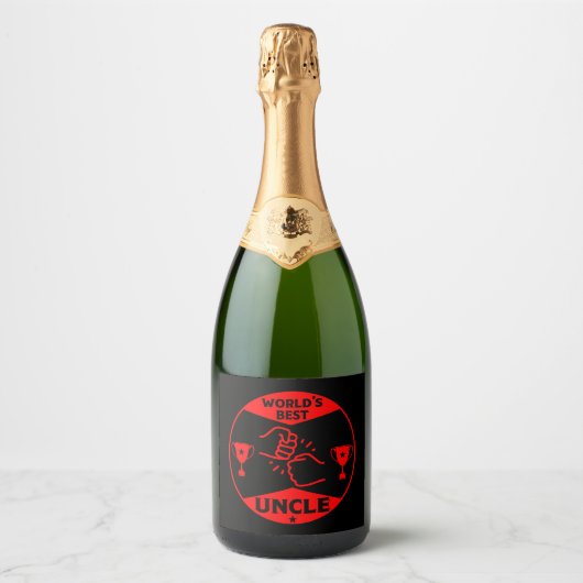 De wereld beste oom sparkling wijnetiket (Voorkant)