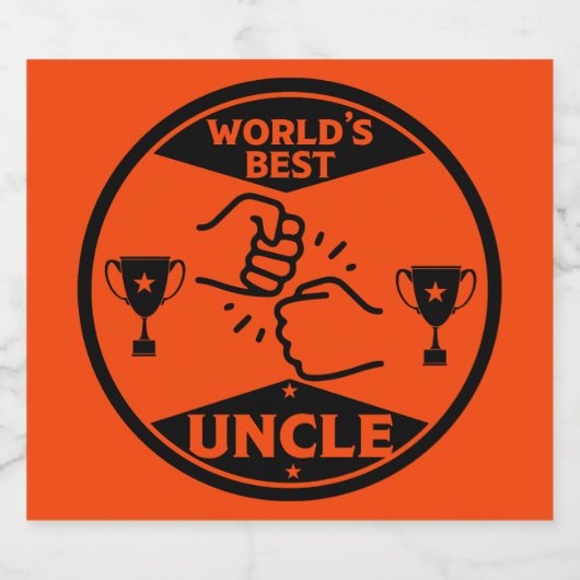 De wereld beste oom sparkling wijnetiket (Enkel label)