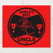 De wereld beste oom sparkling wijnetiket (Enkel label)
