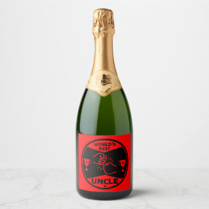 De wereld beste oom sparkling wijnetiket