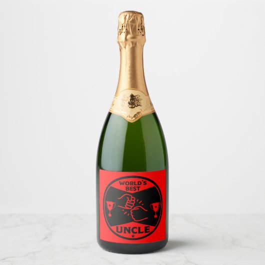 De wereld beste oom sparkling wijnetiket (Voorkant)