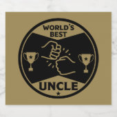 De wereld beste oom sparkling wijnetiket (Enkel label)