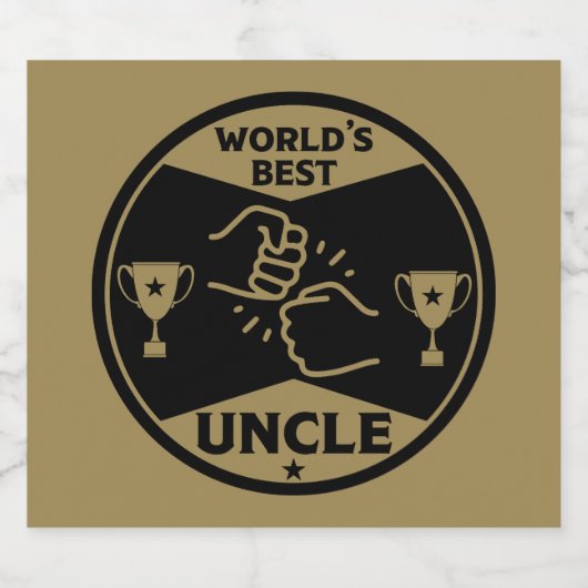 De wereld beste oom sparkling wijnetiket (Enkel label)