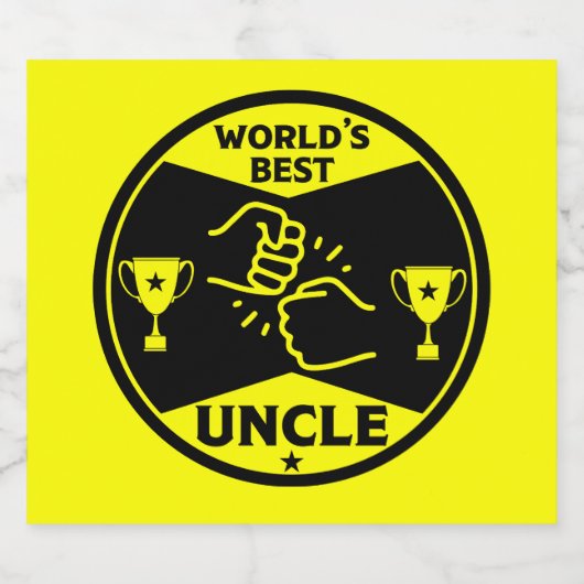 De wereld beste oom sparkling wijnetiket (Enkel label)