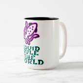 de wereld besturen tweekleurige koffiemok (Voorkant rechts)