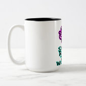 de wereld besturen tweekleurige koffiemok (Links)