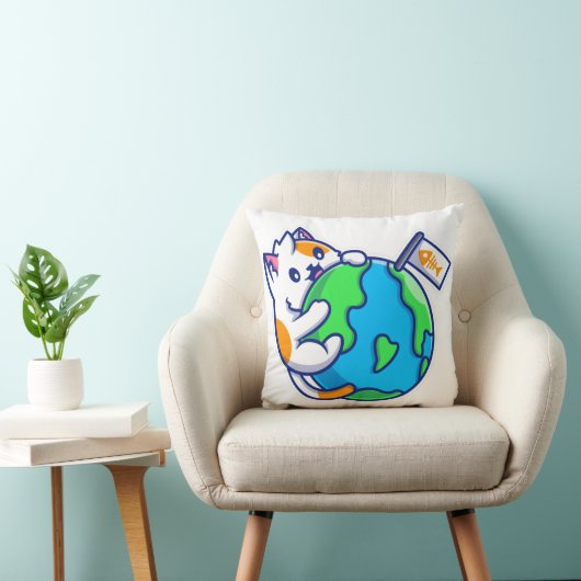 De wereld bij je poten kotteren kussen (Stoel)