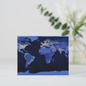 De wereld bij nacht - Kaart, Ruimte Briefkaart (Staand voorkant)
