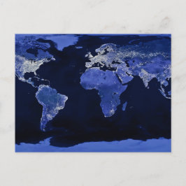 De wereld bij nacht - Kaart, Ruimte Briefkaart