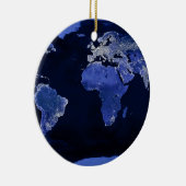 De wereld bij nacht - Kaart, Ruimte Keramisch Ornament (Rechts)