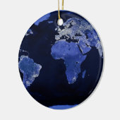 De wereld bij nacht - Kaart, Ruimte Keramisch Ornament (Links)
