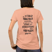 DE WERELD BREEKT IEDEREEN KWARTE T-SHIRT (Achterkant)