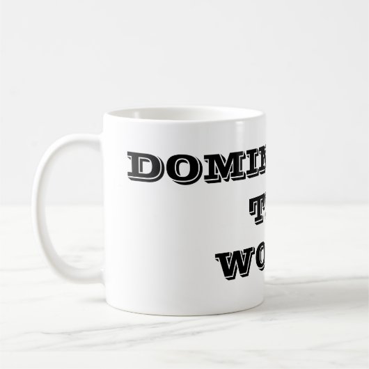 De wereld domineren koffiemok (Links)