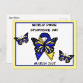 De Wereld Down Syndrome Dag is 21 maart Briefkaart (Voorkant / Achterkant)