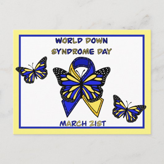 De Wereld Down Syndrome Dag is 21 maart Briefkaart (Voorkant)