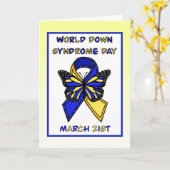 De Wereld Down Syndrome Dag is 21 maart Kaart (Gele Bloem)