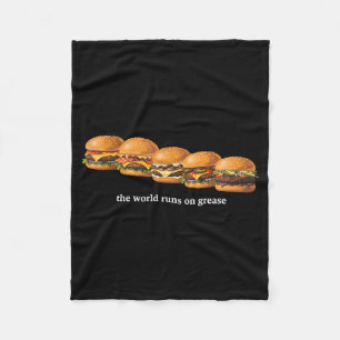 De Wereld Draait Op Smeerolie Grappige Burger Food Fleece Deken