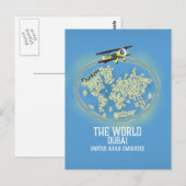 De Wereld Dubai Verenigde Arabische Emiraten kaart (Voorkant / Achterkant)