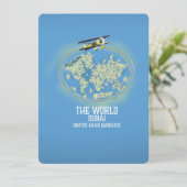 De Wereld Dubai Verenigde Arabische Emiraten kaart (Staand voorkant)