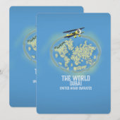 De Wereld Dubai Verenigde Arabische Emiraten kaart (Voorkant / Achterkant)