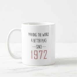 De Wereld Een Betere Plaats Maken 1972 Verjaardags Koffiemok