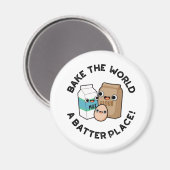 De wereld een slag om een grappige manier van bake magneet (Voorkant / Achterkant)
