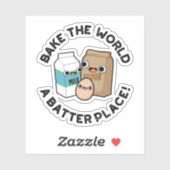 De wereld een slag om een grappige manier van bake sticker (Vel)