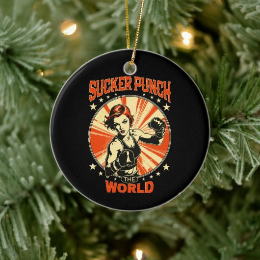 De Wereld een Slikstoot Geven Keramisch Ornament (Boom)