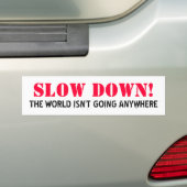 DE WERELD GAAT NIET WAAR. BUMPERSTICKER (Op auto)
