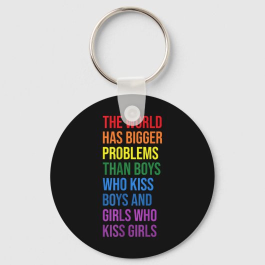 De Wereld Heeft Grotere Problemen Lgbtqia+ Pride M Sleutelhanger (Voorkant)