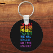 De Wereld Heeft Grotere Problemen Lgbtqia+ Pride M Sleutelhanger (Voorkant)