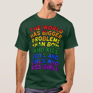 De wereld heeft grotere problemen met homo's, lesb t-shirt
