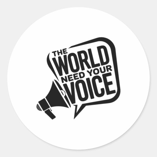 De wereld heeft jouw voice Sticker nodig (Voorkant)