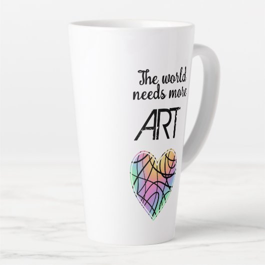 De wereld heeft meer ART nodig Latte Mok (Rechterhoek)