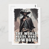 De wereld heeft meer cowboys nodig Western cowboy Briefkaart (Voorkant / Achterkant)